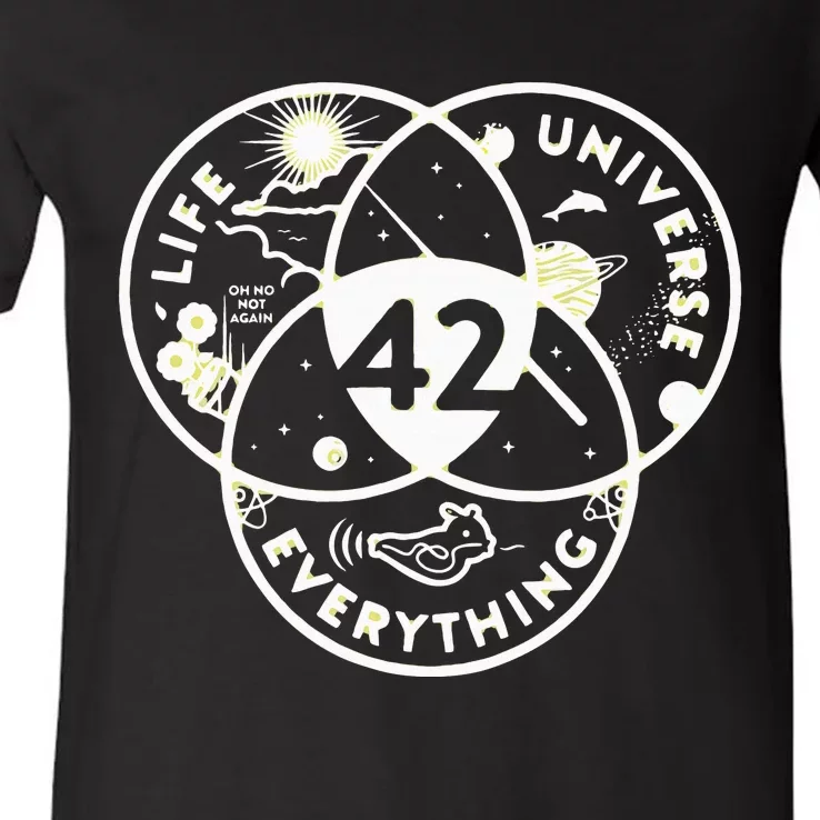 The Answer To Life The Universe And Everything 42 V-Neck T-Shirt