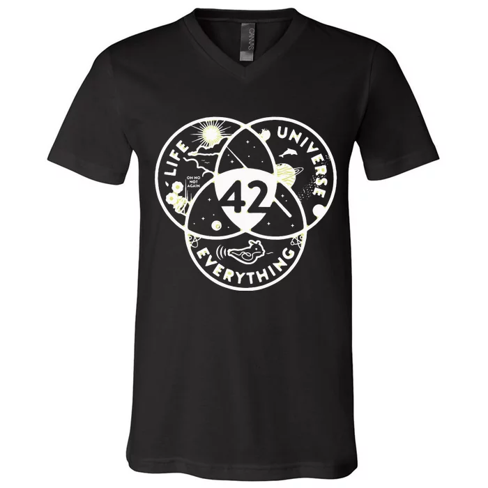 The Answer To Life The Universe And Everything 42 V-Neck T-Shirt