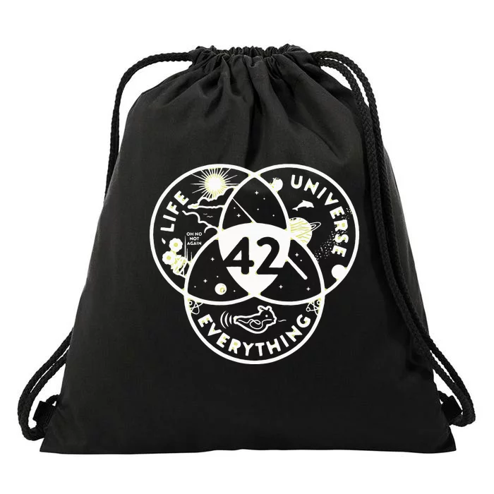 The Answer To Life The Universe And Everything 42 Drawstring Bag