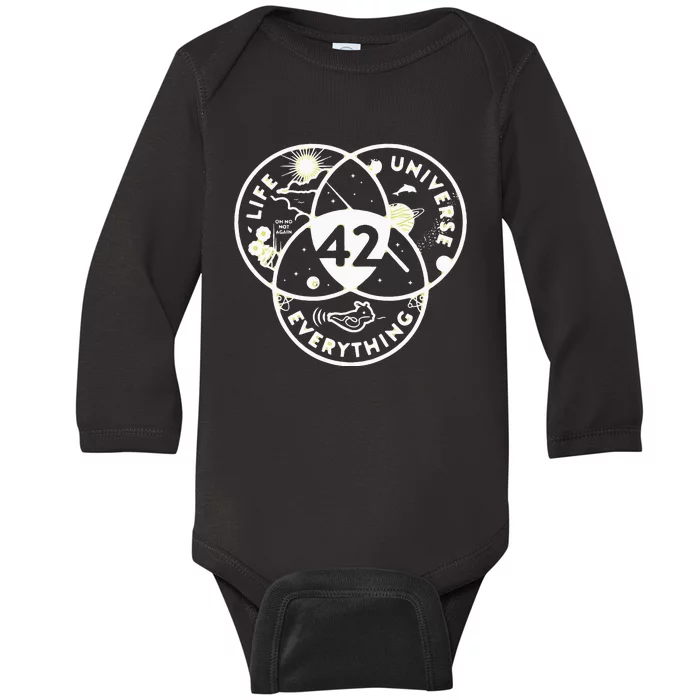 The Answer To Life The Universe And Everything 42 Baby Long Sleeve Bodysuit