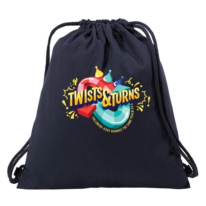 Twist And Turns Fowling Jesus Changes The Game Drawstring Bag