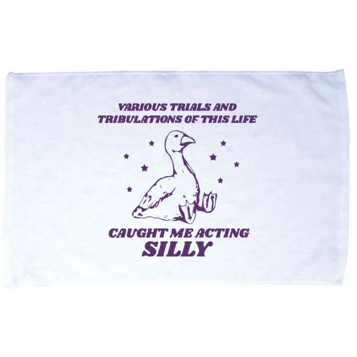 Trials And Tribulations Meme Vintage Animal Drawing Silly Goose Microfiber Hand Towel