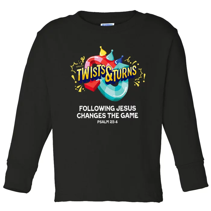 Twists And Turns VBS Vibes Christian Games Toddler Long Sleeve Shirt