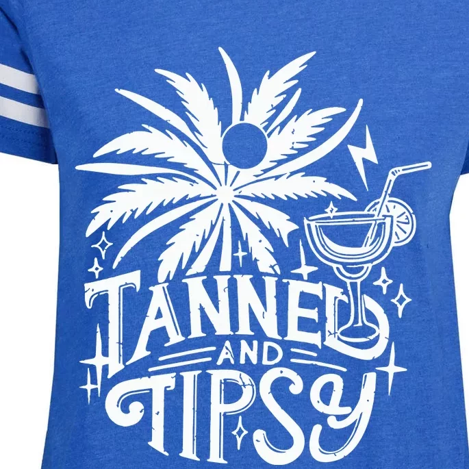 Tanned And Tipsy Enza Ladies Jersey Football T-Shirt