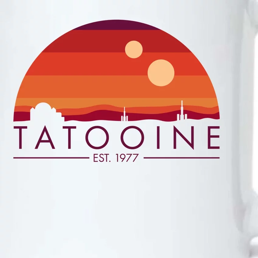 Tatooine Retro Sunset Logo EST 1977 Black Color Changing Mug