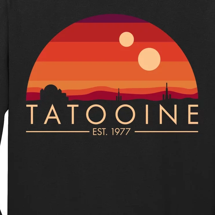 Tatooine Retro Sunset Logo EST 1977 Tall Long Sleeve T-Shirt