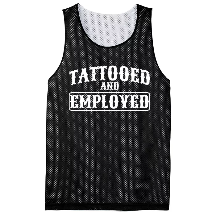 Tattooed And Employed Mesh Reversible Basketball Jersey Tank