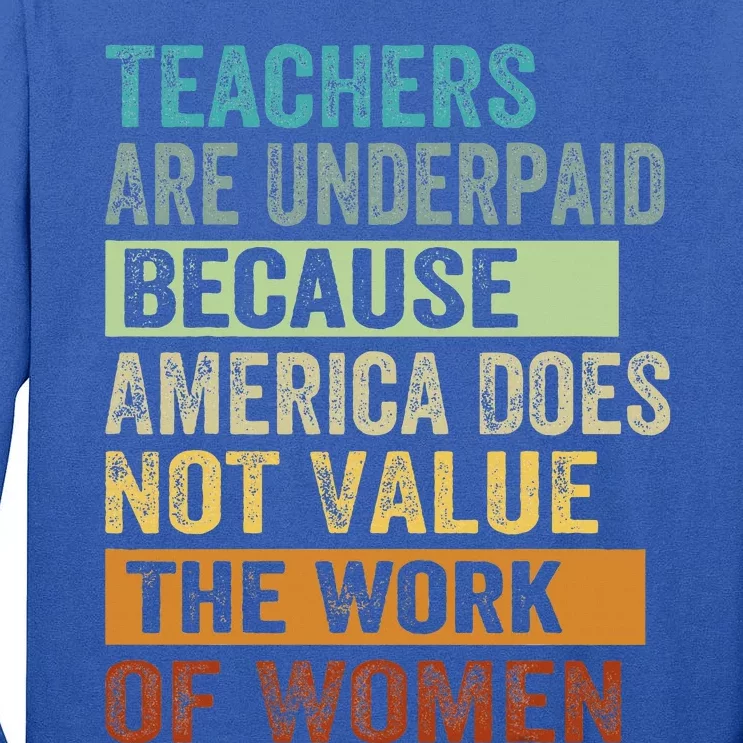 Teachers Are Underpaid Because America Does Not Value Tall Long Sleeve T-Shirt