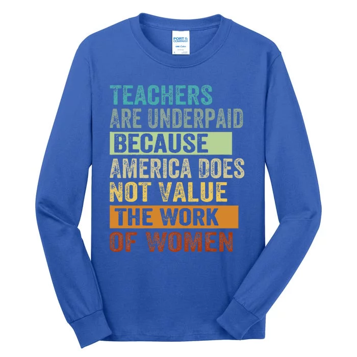 Teachers Are Underpaid Because America Does Not Value Tall Long Sleeve T-Shirt