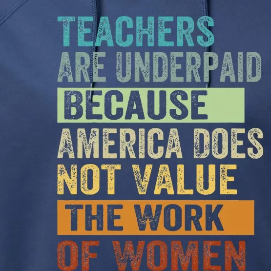 Teachers Are Underpaid Because America Does Not Value Performance Fleece Hoodie