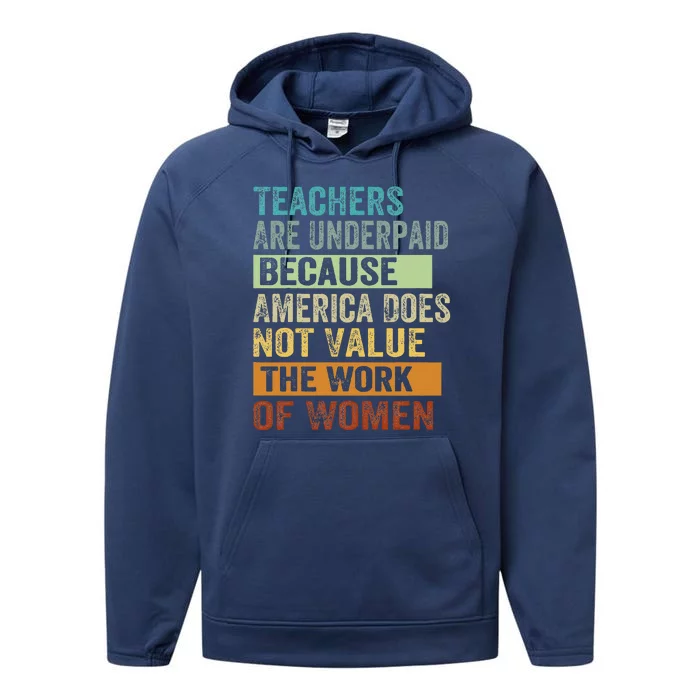 Teachers Are Underpaid Because America Does Not Value Performance Fleece Hoodie