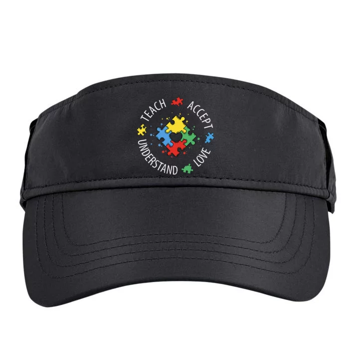 Teach Accept Understand Love Autism Teacher Adult Drive Performance Visor