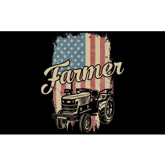 Tractor American USA Flag Funny Farmer Rancher Farming Bumper Sticker