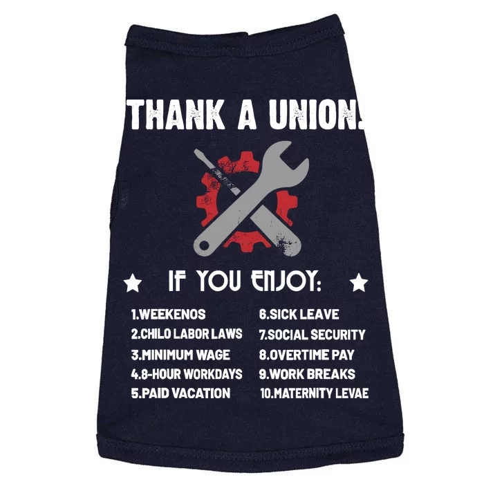 Thank A Union Union Strong Labor Union Union Thug Doggie Tank