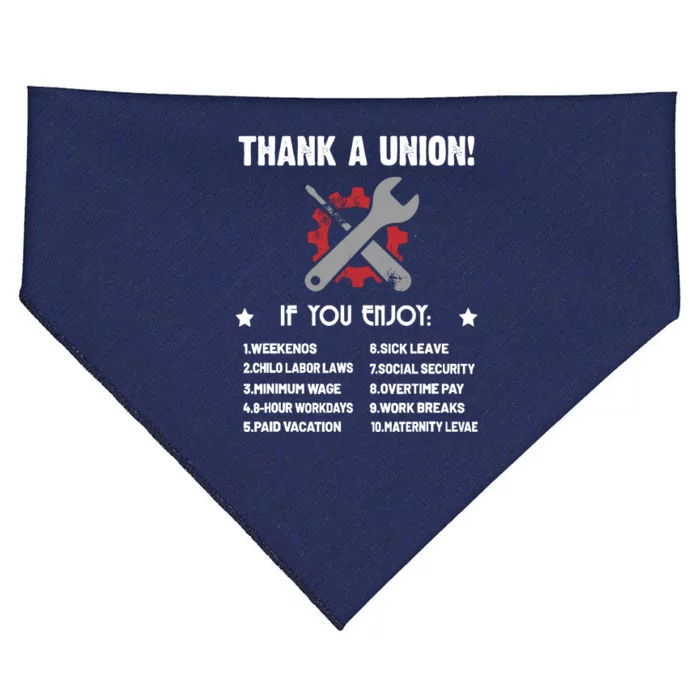 Thank A Union Union Strong Labor Union Union Thug USA-Made Doggie Bandana