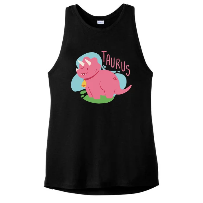 Taurus Dinosaur Ladies Tri-Blend Wicking Tank