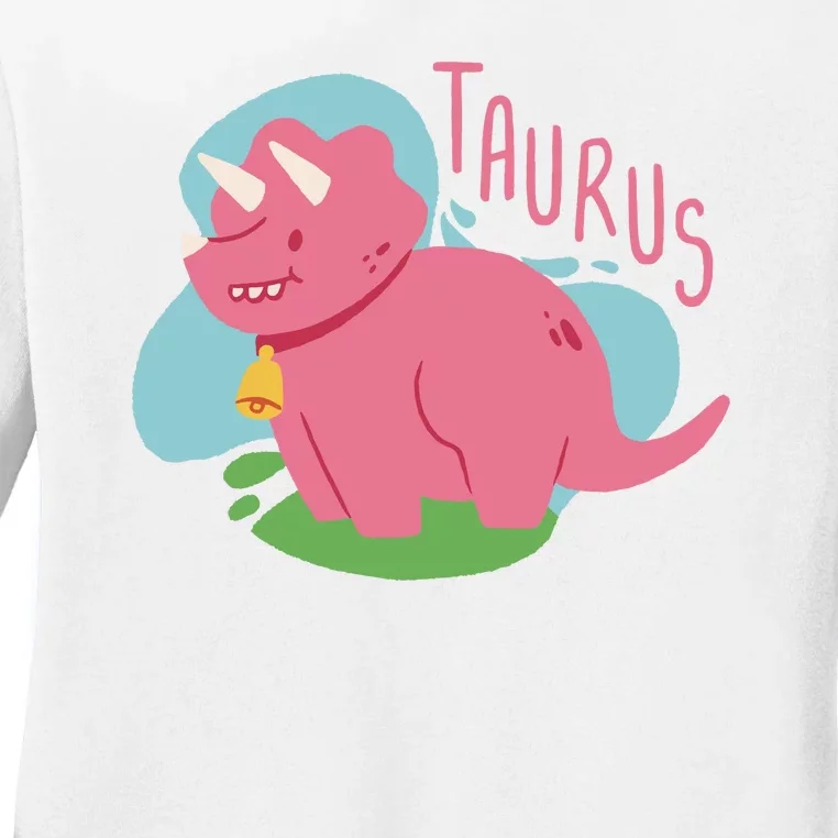 Taurus Dinosaur Ladies Long Sleeve Shirt