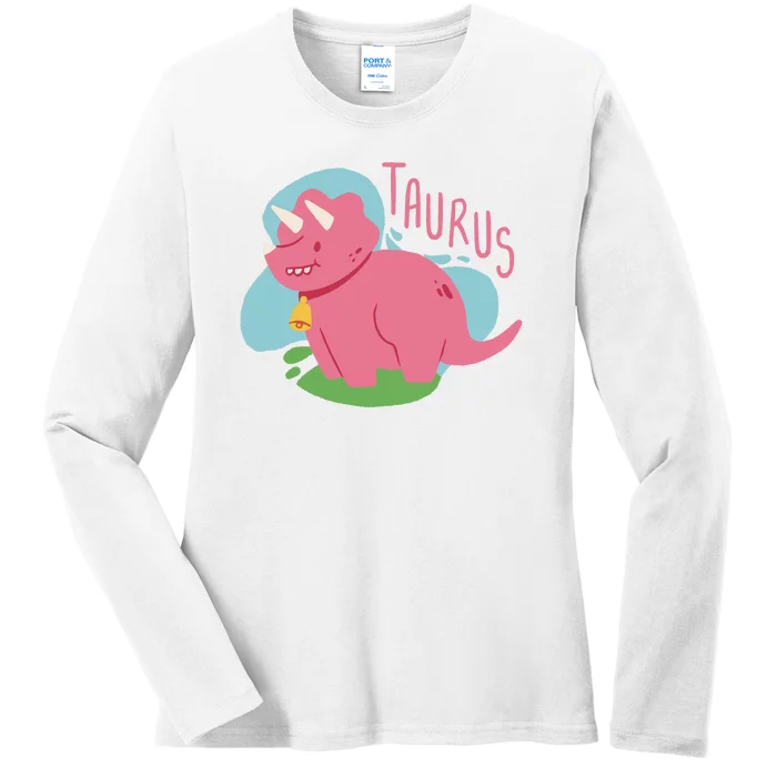 Taurus Dinosaur Ladies Long Sleeve Shirt