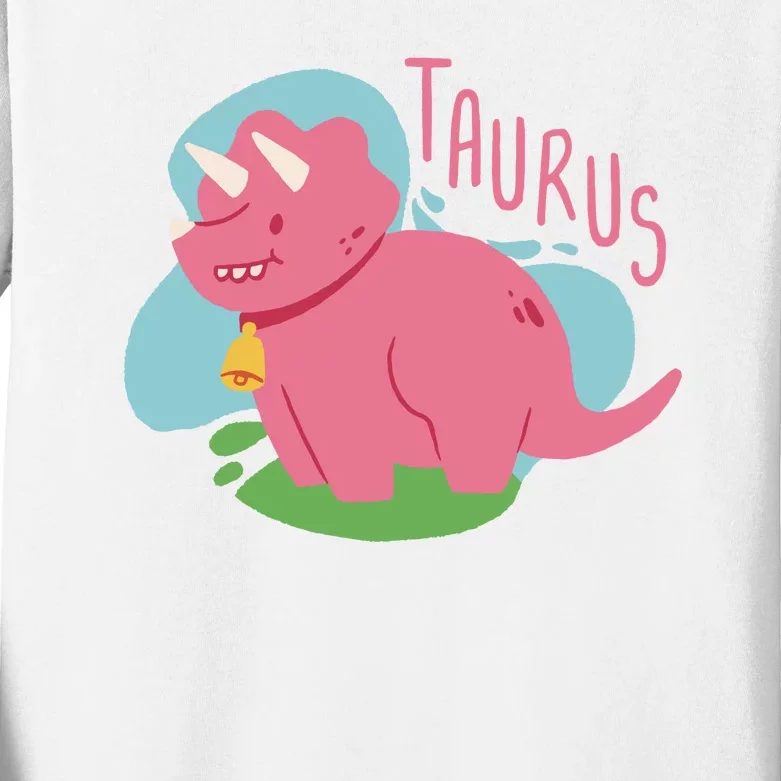 Taurus Dinosaur Kids Long Sleeve Shirt