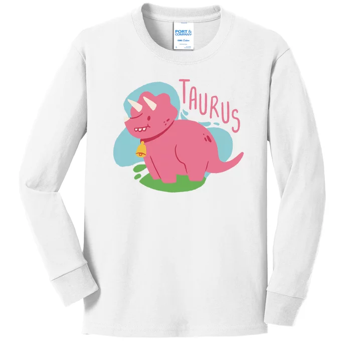 Taurus Dinosaur Kids Long Sleeve Shirt