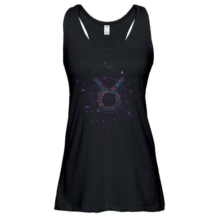 Taurus Floral Zodiac Ladies Essential Flowy Tank