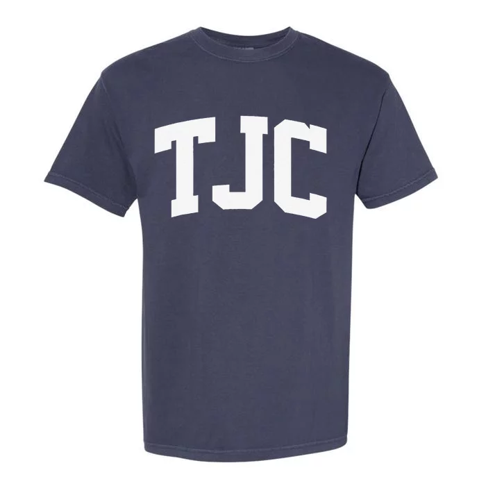 Tjc Arch Vintage Retro College Athletic Sports Garment-Dyed Heavyweight T-Shirt