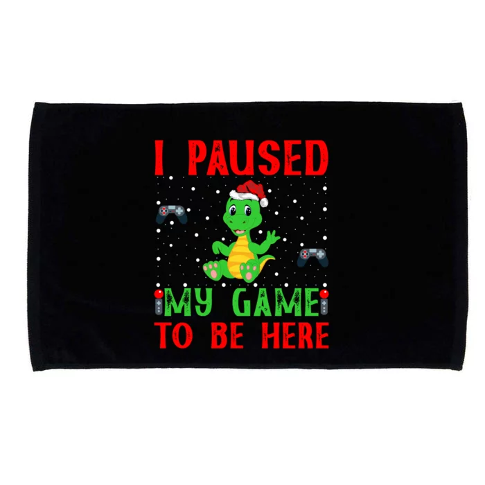 Turtle And Video Game Lover Gift I Paused My Game To Be Here Gift Microfiber Hand Towel