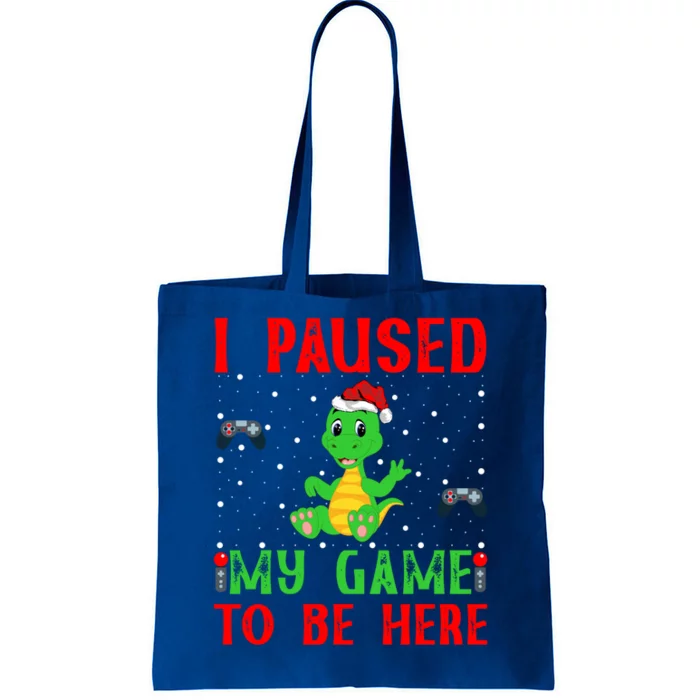 Turtle And Video Game Lover Gift I Paused My Game To Be Here Gift Tote Bag