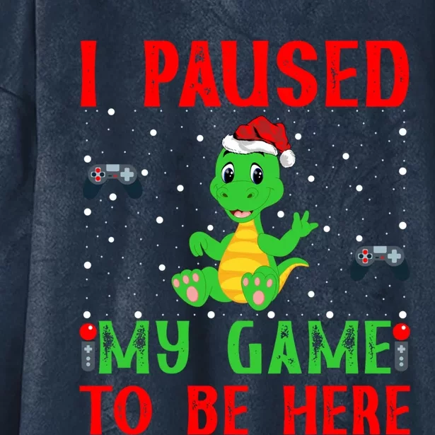 Turtle And Video Game Lover Gift I Paused My Game To Be Here Gift Hooded Wearable Blanket