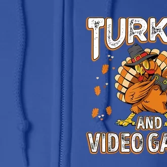 Turkey And Video Games Thanksgiving Gamer Gift Full Zip Hoodie