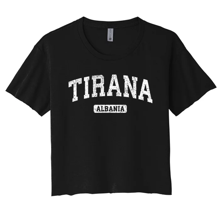 Tirana Albania Vintage Sports Design Women's Crop Top Tee