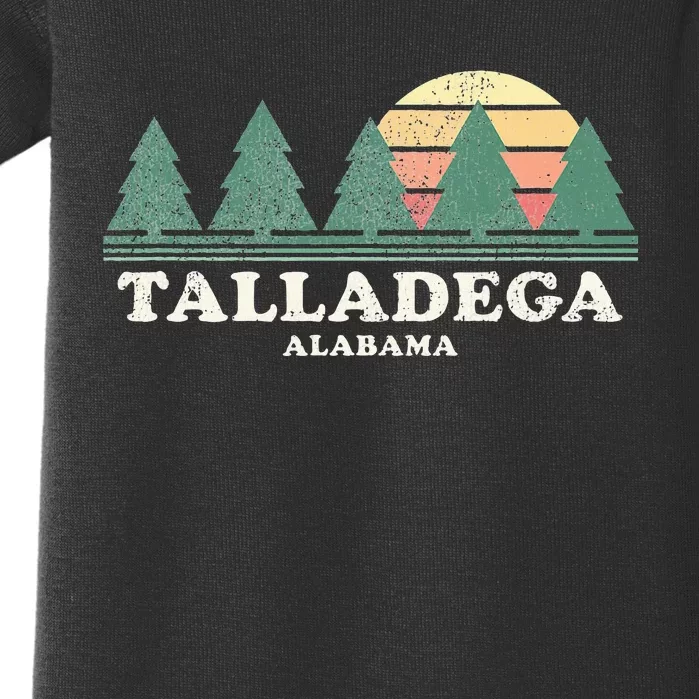 Talladega Al Vintage Throwback Retro 70s Design Baby Bodysuit