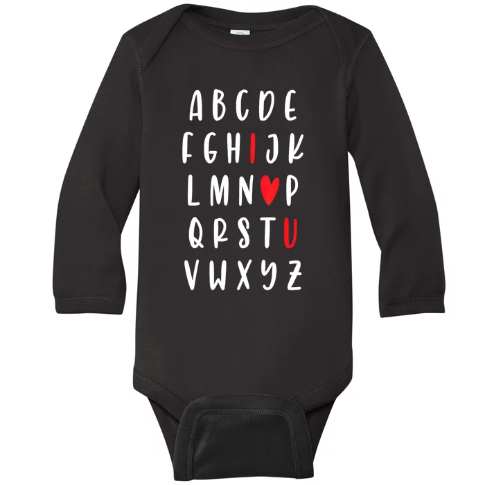 Teacher Alphabet ValentineS Day Abc Baby Long Sleeve Bodysuit