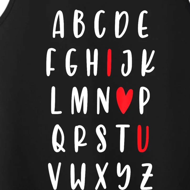 Teacher Alphabet ValentineS Day Abc Performance Tank