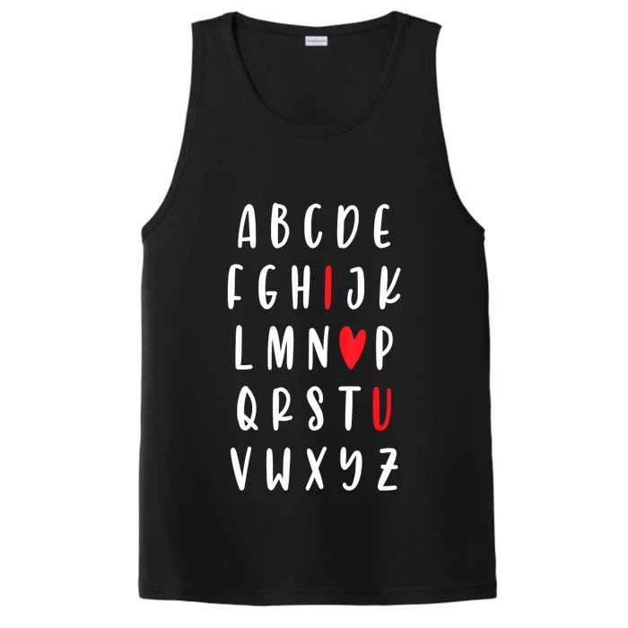 Teacher Alphabet ValentineS Day Abc Performance Tank