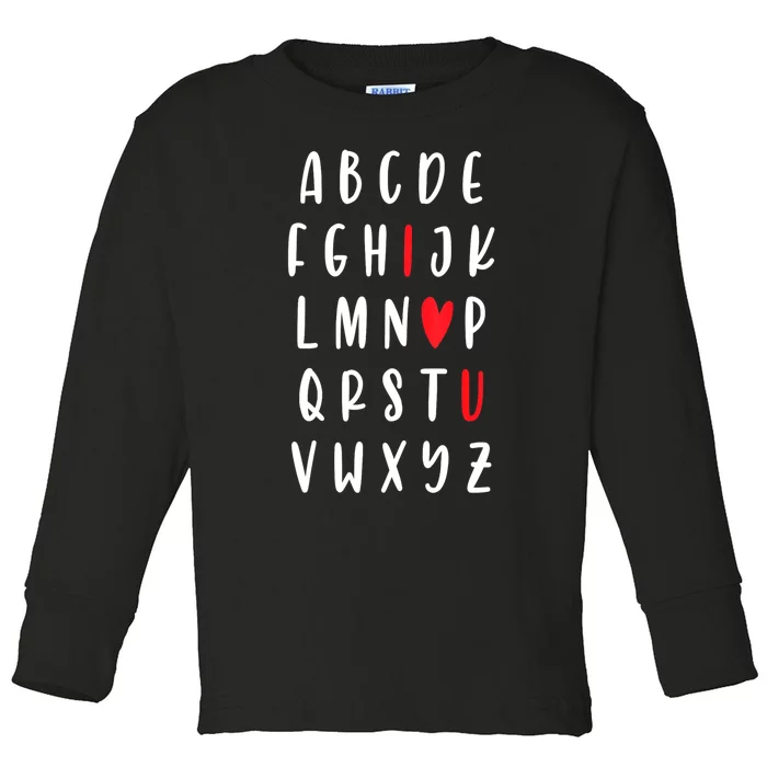 Teacher Alphabet ValentineS Day Abc Toddler Long Sleeve Shirt