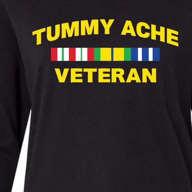 Tummy Ache Veteran Womens Cotton Relaxed Long Sleeve T-Shirt