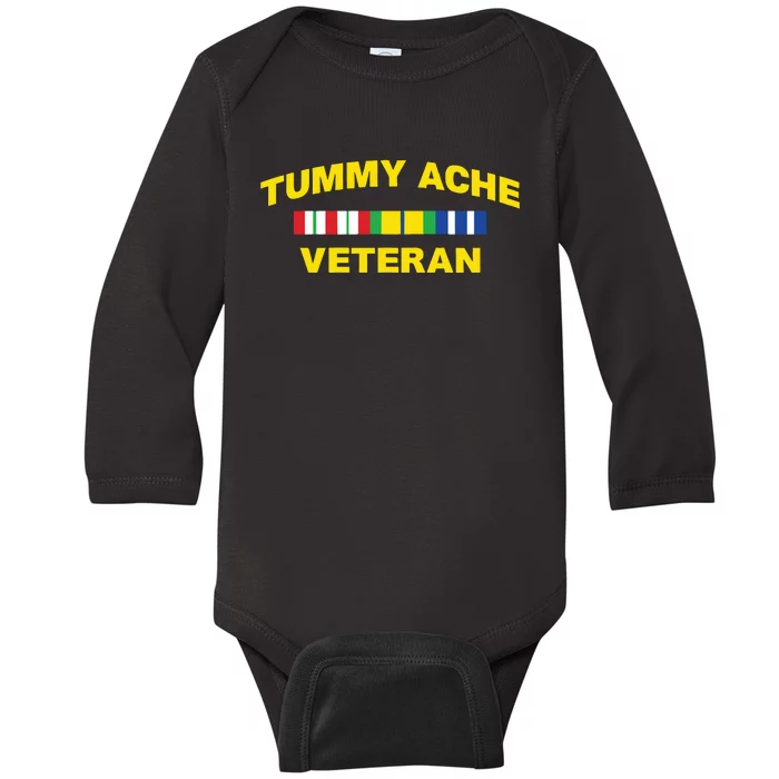 Tummy Ache Veteran Baby Long Sleeve Bodysuit