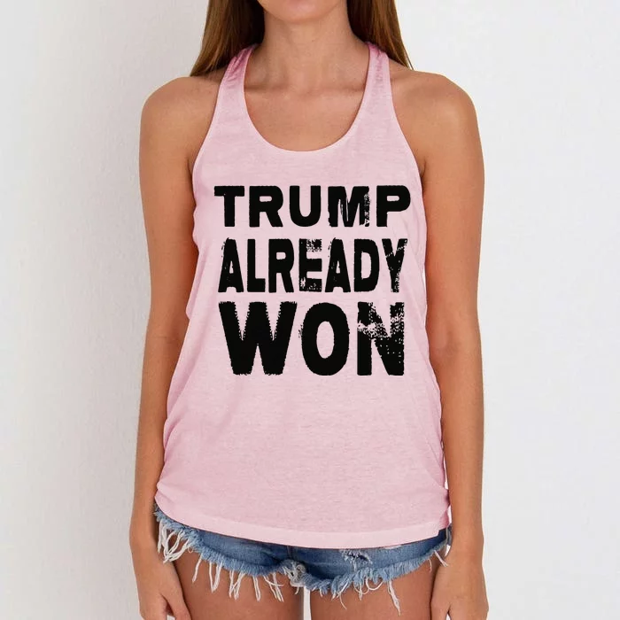 Trump Already Won 2024 Election Vote Day Donald Trump Vote Women's Knotted Racerback Tank