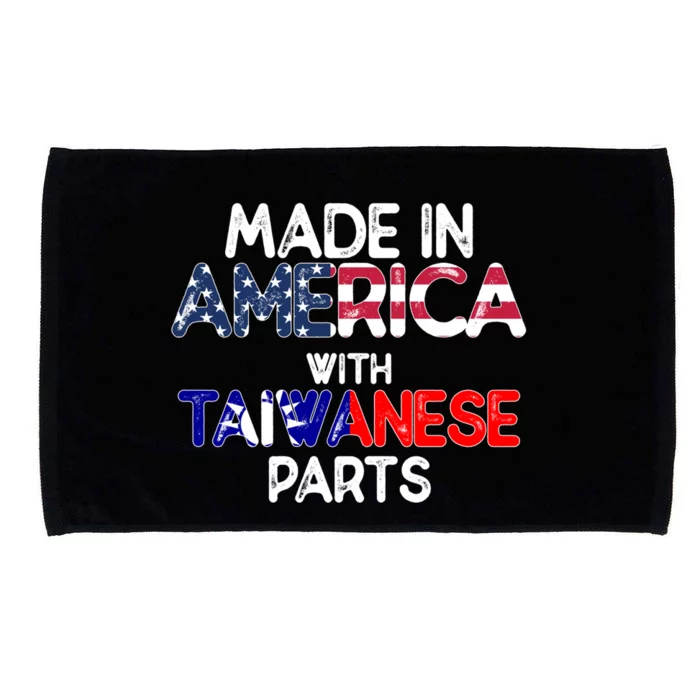 Taiwanese American With Flags Distressed Meaningful Gift Microfiber Hand Towel