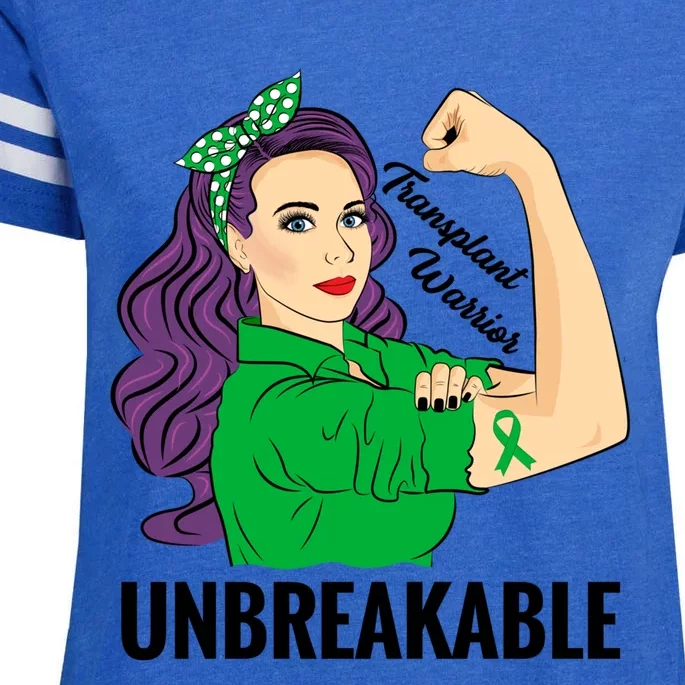 Transplant Awareness Warrior Unbreakable Gift Enza Ladies Jersey Football T-Shirt