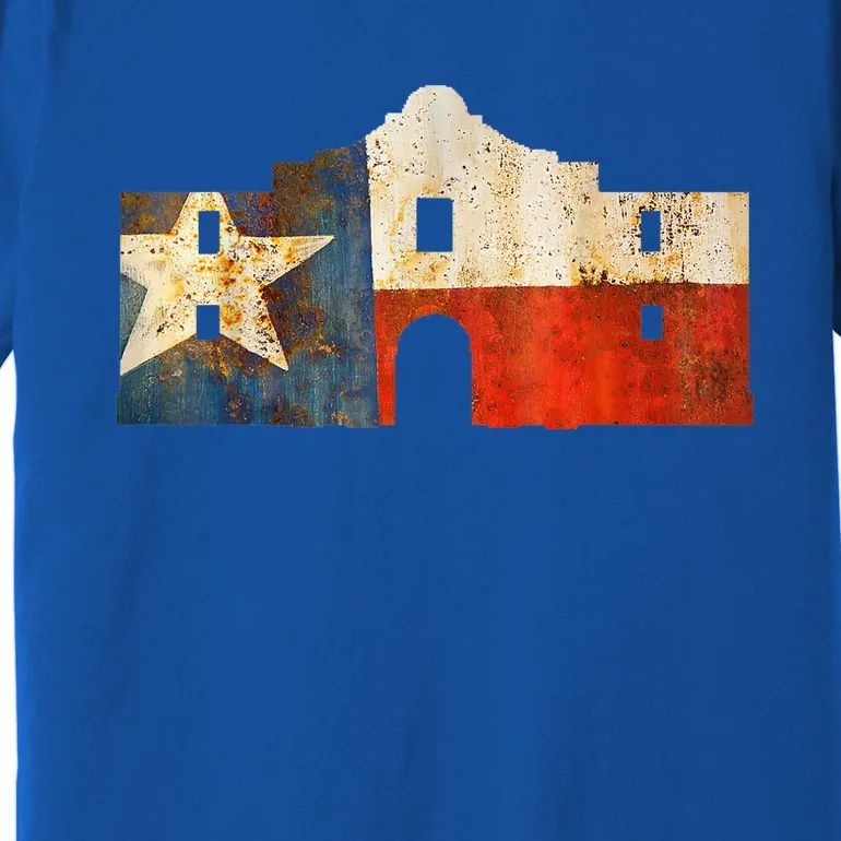 Texas Alamo Wrapped In A Rustic Texas Flag Premium T-Shirt