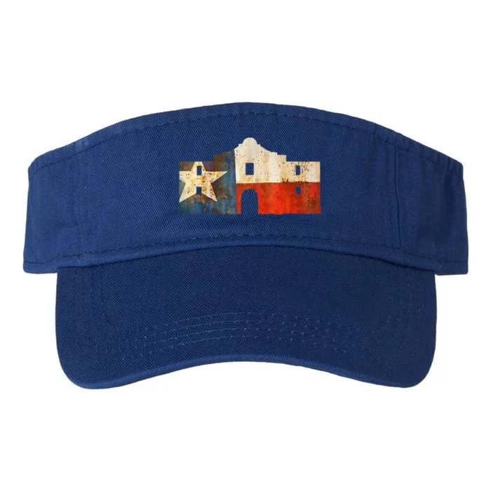 Texas Alamo Wrapped In A Rustic Texas Flag Valucap Bio-Washed Visor