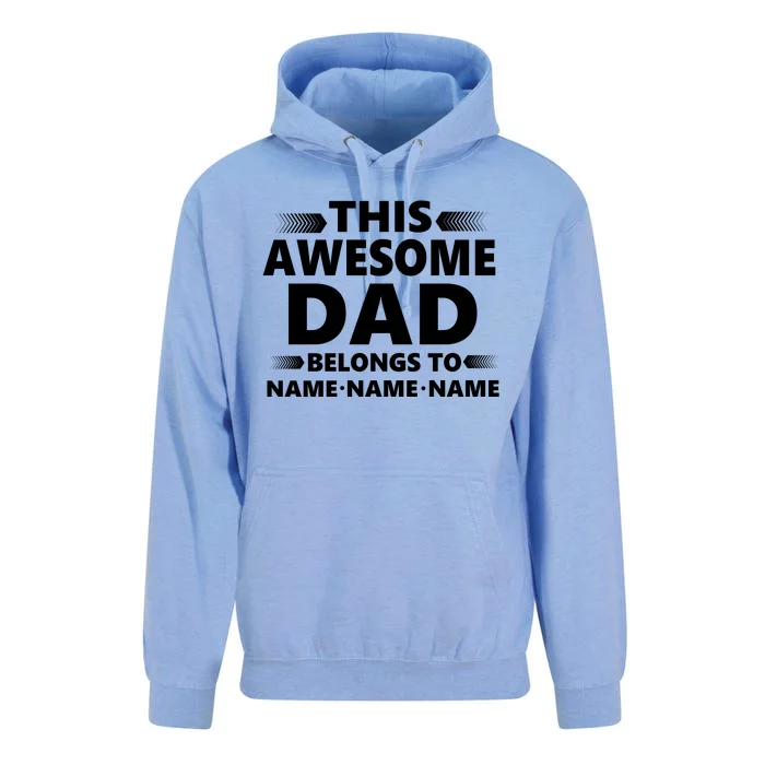 This Awesome Dad Belongs To Personalized Design Unisex Surf Hoodie