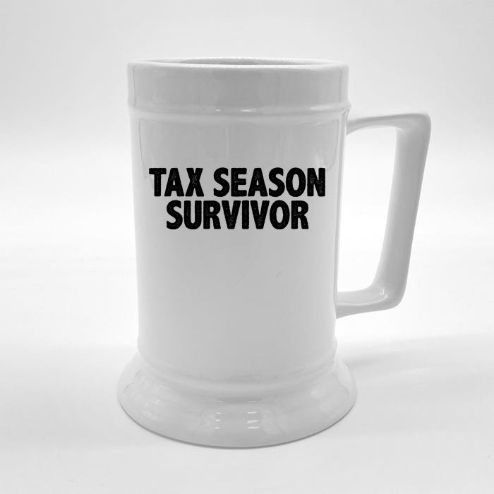 Tax Season Survivor Front & Back Beer Stein