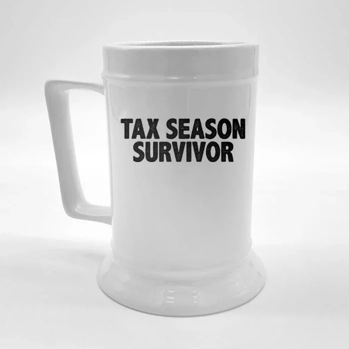 Tax Season Survivor Front & Back Beer Stein