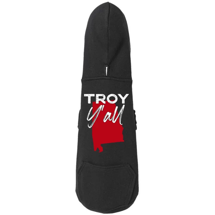 Troy Alabama YAll Al Pride State Map Cute Doggie 3-End Fleece Hoodie