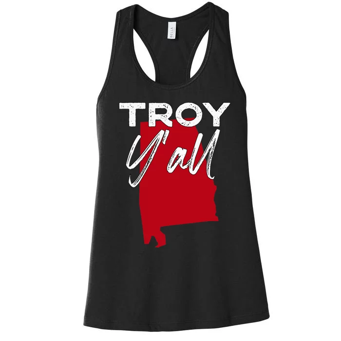 Troy Alabama YAll Al Pride State Map Cute Women's Racerback Tank