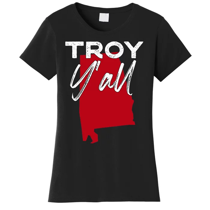 Troy Alabama YAll Al Pride State Map Cute Women's T-Shirt