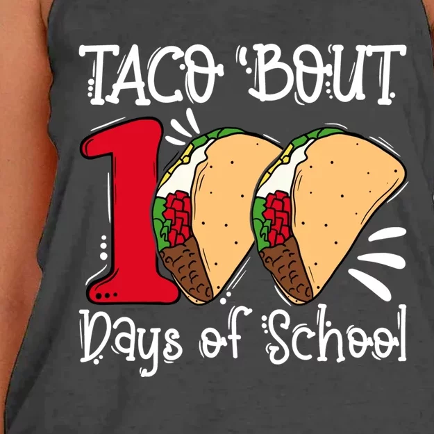 Taco Bout 100 Days of School Funny Tacos Teacher Student Women's Knotted Racerback Tank